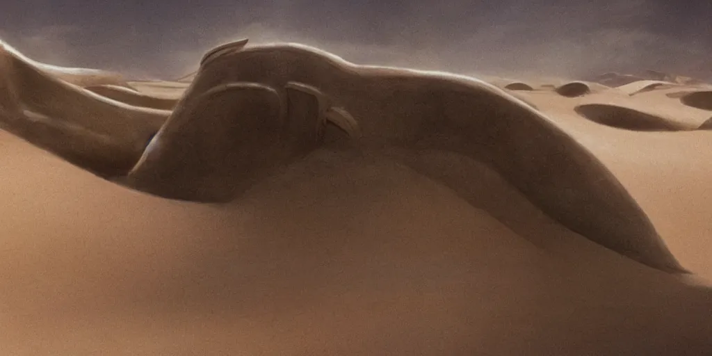 Image similar to dune composition idea concept art, denis villeneuve, greg fraiser