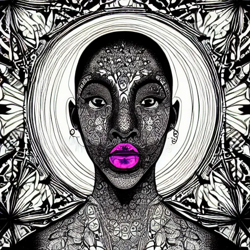Prompt: the portrait of an absurdly beautiful, graceful, elegant, and sophisticated young black woman made of garlic bulbs, an ultrafine detailed illustration by james jean, intricate linework, bright colors, final fantasy, behance contest winner, vanitas, angular, altermodern, unreal engine 5 highly rendered, global illumination, radiant light, detailed and intricate environment