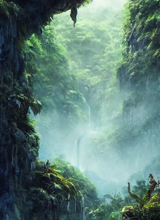 Image similar to jungle valley next to a mountain , watercolor, dramatic lighting, cinematic, establishing shot, extremely high detail, foto realistic, cinematic lighting, pen and ink, intricate line drawings, by Yoshitaka Amano, Ruan Jia, Kentaro Miura, Artgerm, post processed, concept art, artstation, matte painting, style by eddie mendoza, raphael lacoste, alex ross