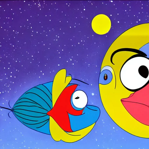 Image similar to flounder and malloc in love on the moon