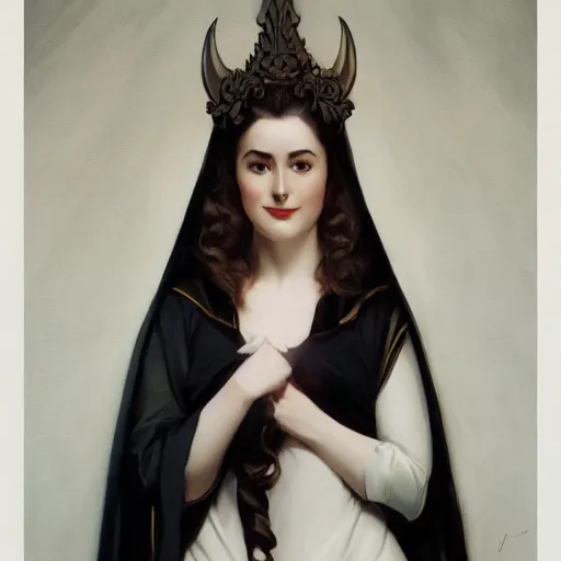 Prompt: Marian Rivera as a pure white devil, oil on canvas, noir effect, artstation, by J. C. Leyendecker and Edmund Blair Leighton and Charlie Bowater