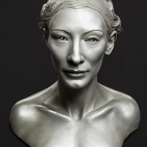 Image similar to sculpture of cate blanchett, metropolis