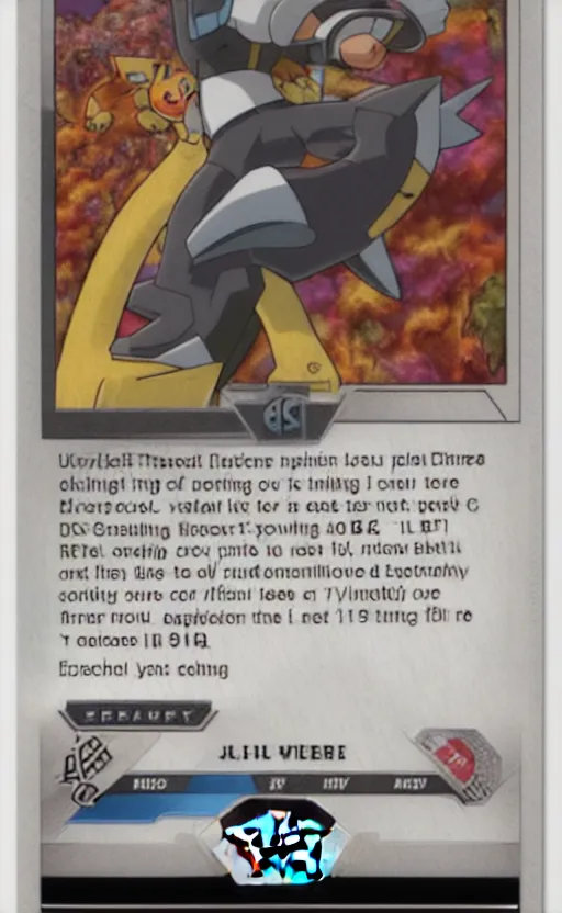 Image similar to the front of a modern trading card, high details, high resolution, pokemon style