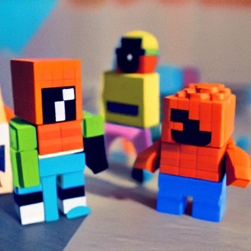 35 mm photo of block figures looking like roblox, Stable Diffusion