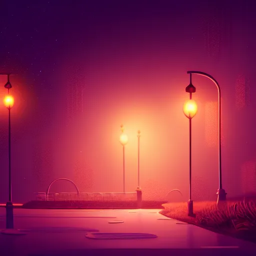 Image similar to beautiful digital fantasy illustration of lights in the night, highly detailed, soft lighting, rendered in octane, masterpiece, very very very aesthetic