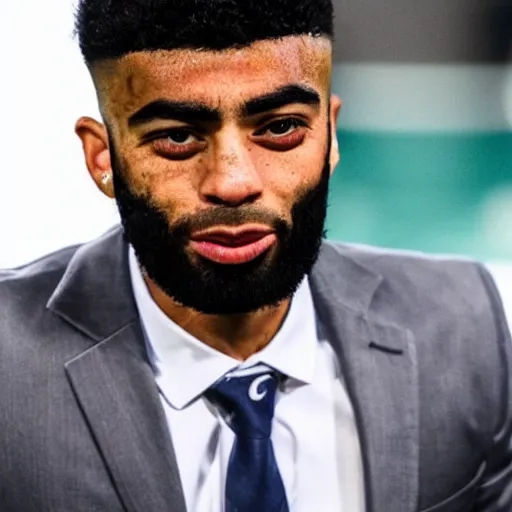 Image similar to a mix between Gabigol and a muppt