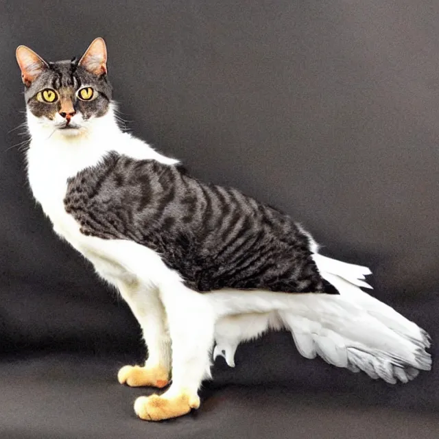 Prompt: a picture of a cat - eagle hybrid