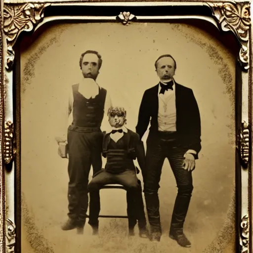 Image similar to photo of rick and morty, in 1 8 8 0 s tintype style.