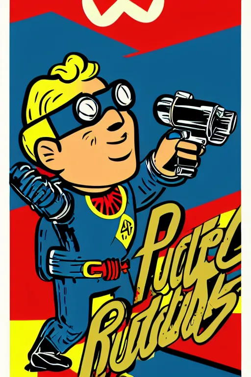 Image similar to fallout 7 6 retro futurist illustration art by butcher billy, sticker, colorful, illustration, highly detailed, simple, smooth and clean vector curves, no jagged lines, vector art, smooth andy warhol style