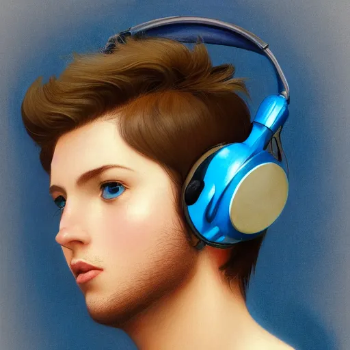 Prompt: a handsome young man with sandy brown hair and blue eyes singing into a neon blue microphone headset posing on stage. dynamic!! pose. gesture drawing. concert. cinematic lighting. wide shot photorealistic. hyper realism. ray tracing hdr. intricate detailed masterpiece. by bouguereau and shigenori soejima ruan jia. lifelike.