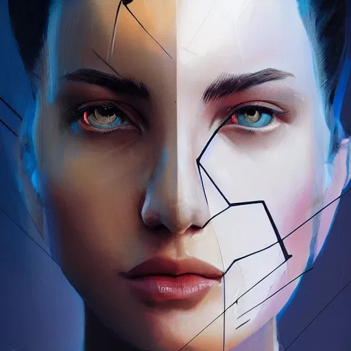 Image similar to concept art by jama jurabaev, brush stroke, scientist, scifi, trending on artstation, upper half portrait, symmetry, headpiecehigh quality, extremely detailed