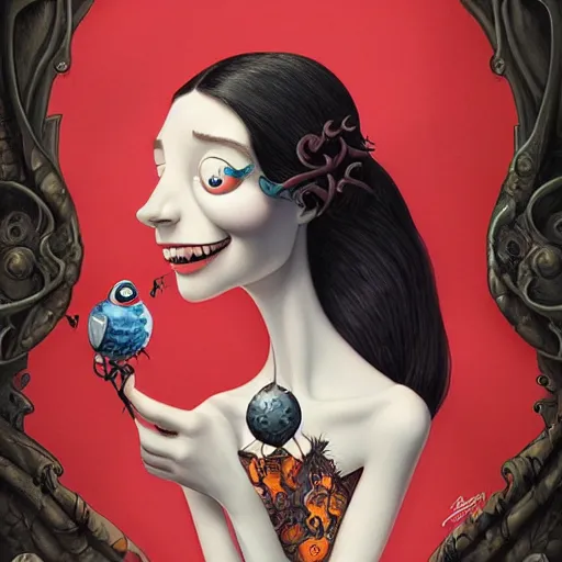 Image similar to Lofi portrait of Caitrona Balfe, Pixar style by Joe Fenton and Stanley Artgerm and Tom Bagshaw and Tim Burton