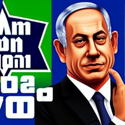 Image similar to benjamin netanyahu in a GTA v cover art