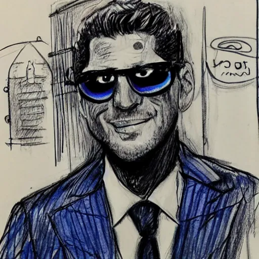 Prompt: ugly drawing of lapo elkann