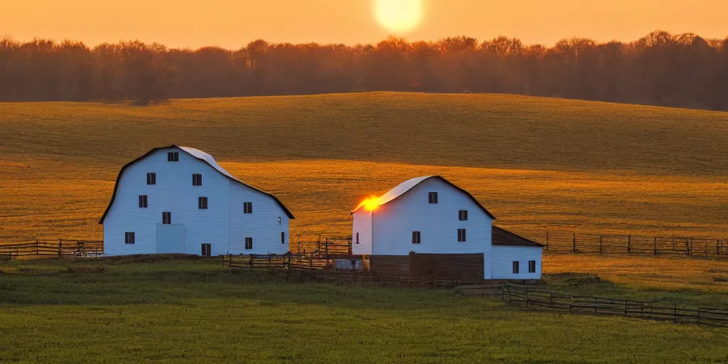 Image similar to an amish barn raising in the middle of futuristic megalopolis, golden hour, surrealistic