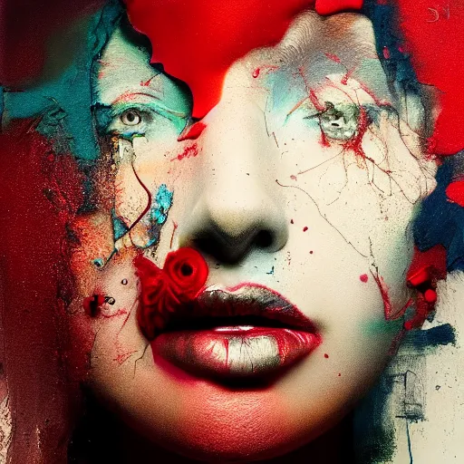 Prompt: portrait of a woman, by alberto seveso, artsy painting