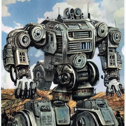 Image similar to deiselpunk soviet mecha propaganda art by james gurney