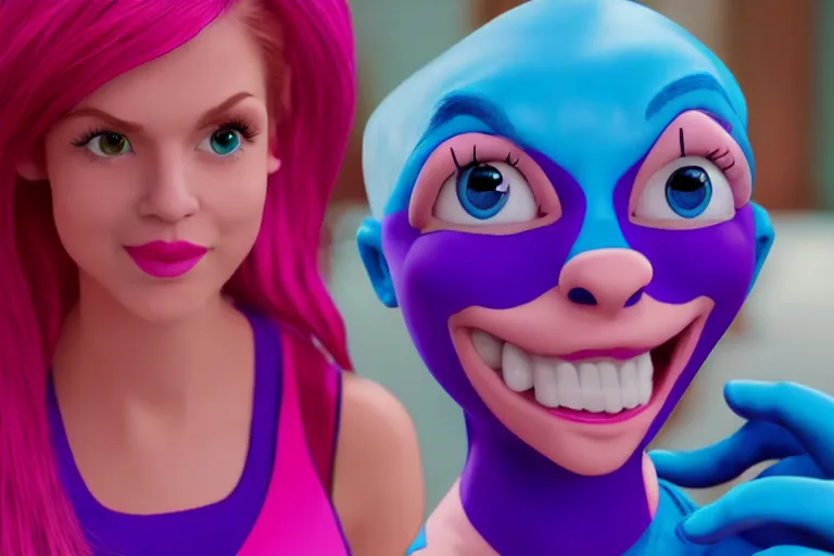 Prompt: Daphne Blake as a smurf, cinematic, highly detailed, 4k