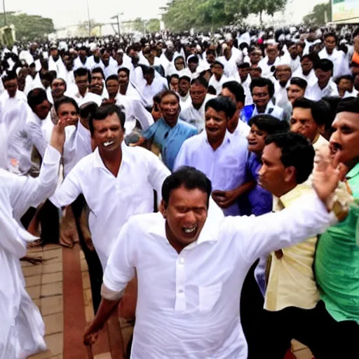 Image similar to dinesh gunawardena running away from mob