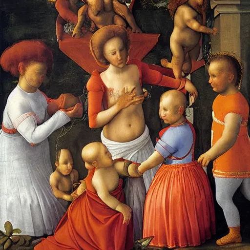 Prompt: a painting of the Koolaid meme by Agnolo Bronzino