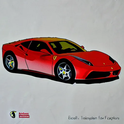 Image similar to Ferrari, tissue paper art