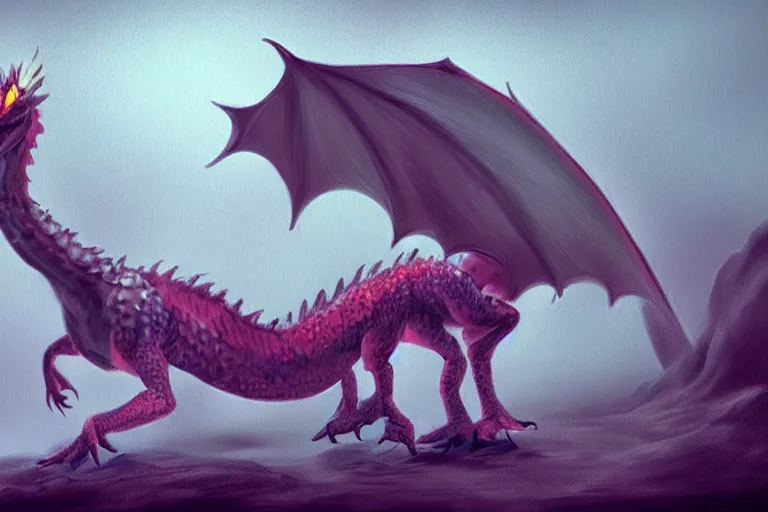 full body digital illustration of a baby dragon with, Stable Diffusion