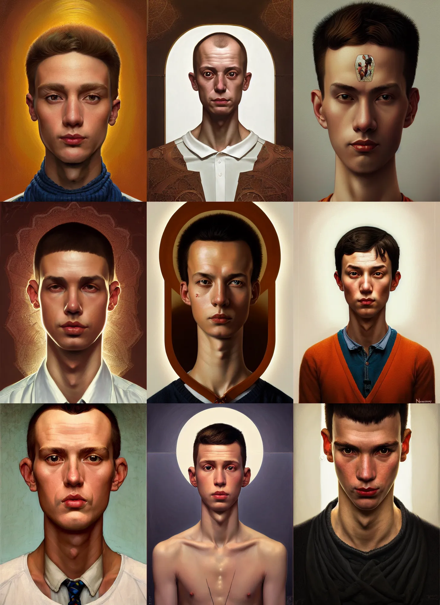 Prompt: symmetry!! rpg! portrait of a guy from undergamin on white background, intricate, highly detailed, digital painting, artstation, concept art, smooth, sharp focus, illustration, art by norman rockwell emiliano ponzi andrey remnev yoann lossel john currin aaron jasinski ivan albright hsiao - ron cheng, 8 k