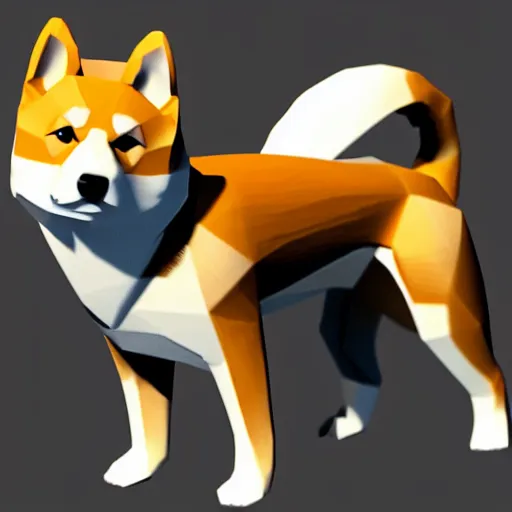 Prompt: Shiba Inu PlayStation 2 model, low poly