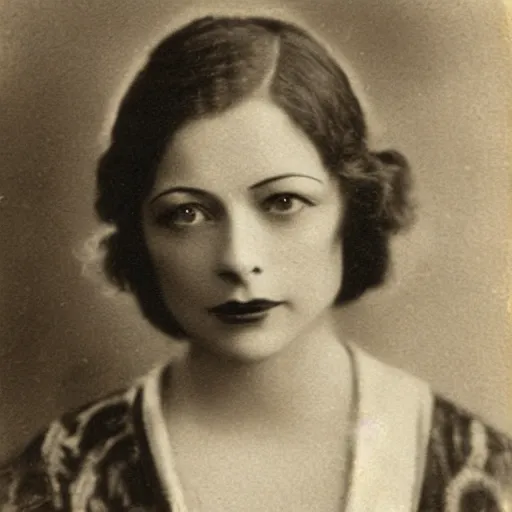 Prompt: headshot edwardian photograph of kristin kreuk,, 1 9 2 0 s film actress, realistic face, 1 9 1 0 s, grainy, victorian, soft blur