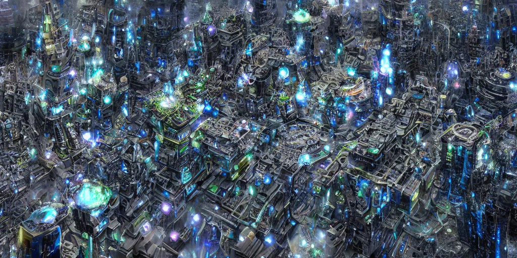 Prompt: incomprehensible space city, galaxy, highly detailed, epic, si - fi, insanely complex, 8 k, sharp focus, hyperrealism,