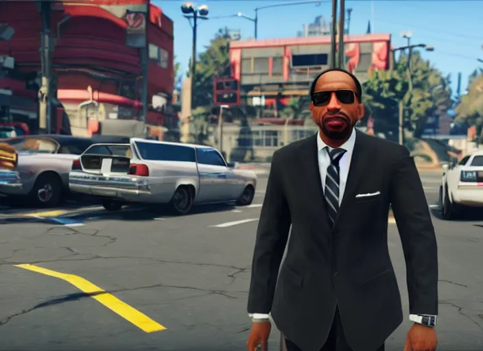 Image similar to stephen a smith in grand theft auto 5, gta, ps 4 gameplay