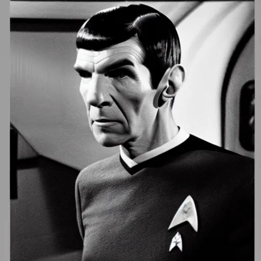 Image similar to photo of mr spock, mr spock star trek exiting!! the tardis!!!