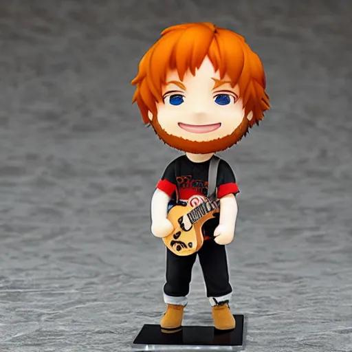 Prompt: ed sheeran as nendoroid with amonkey as nendoroid, kodak film