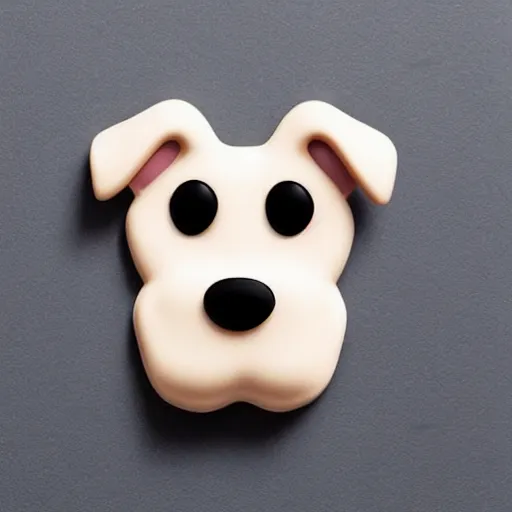 Prompt: very cute detailed matte colored 🐶 dog emoji made of clay, looks like ios emoji, 3D render, perspective white background