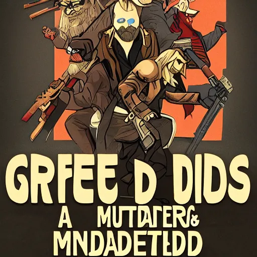 Prompt: a grifter, a hacker, a thief, and a mastermind in the style of a d&d cover