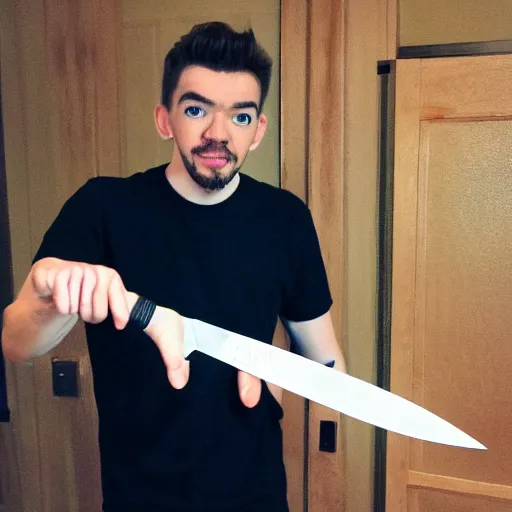 Prompt: Jacksepticeye with a knife