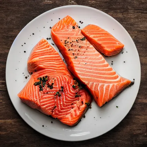 Prompt: a delicious photograph of a plate of salmon