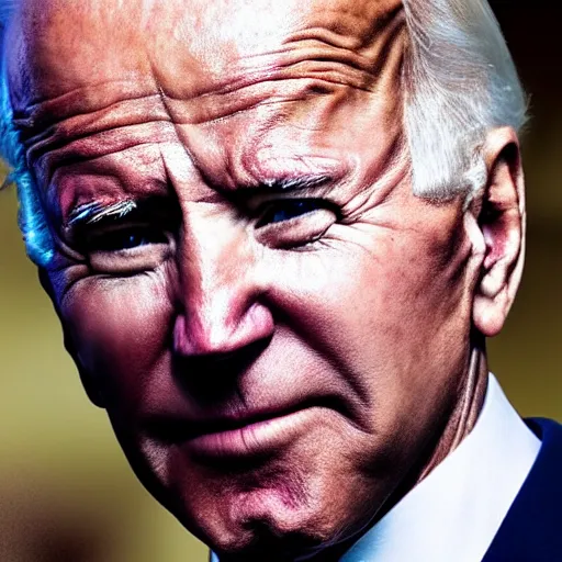 Image similar to joe biden as darth vader without his helmet, movie still, cinematic lighting