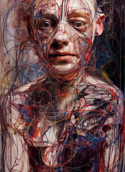 Image similar to it is only with the heart that one can see rightly ; what is essential is invisible to the eye. full body, by jenny saville, scifi, neo - gothic, intricate, rich deep colors. part by james jean, part by adrian ghenie and gerhard richter.