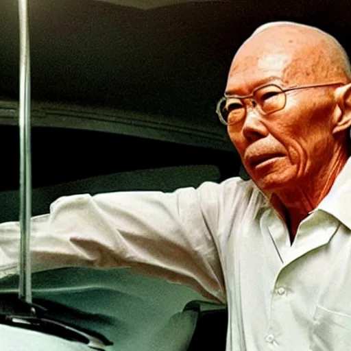 Prompt: A still of Lee Kuan Yew as Walter White in Breaking Bad (2008)