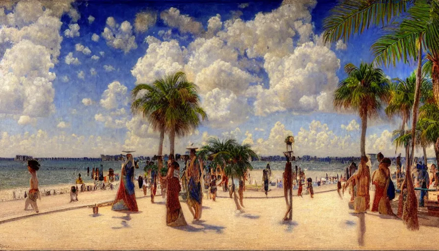 Image similar to a ultradetailed beautiful painting of the thunderstorm sky of the amazonas palace balustrade designed by jules bastien - lepage, tarsila do amaral, frank weston and gustave baumann, beach, trending on artstation, mediterranean, palm trees, sharp focus, colorful refracted sparkles and lines, soft light, 8 k 4 k