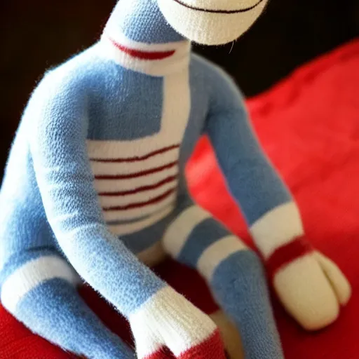 Prompt: Steve Buscemi as a sock monkey