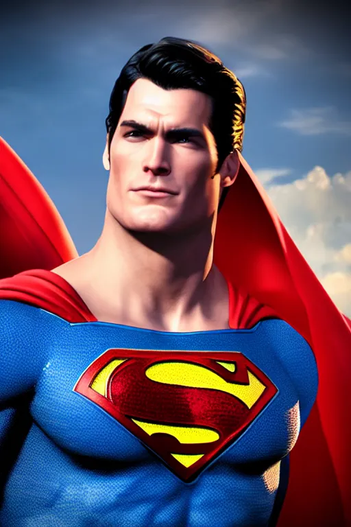 Prompt: superman face the protector, realistic, high definition, many details, dramatic scene, detailed and realistic hands, symmetrical face, realistic eyes, art of unreal engine 5