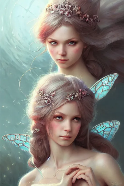 Image similar to fairy princess, highly detailed, d & d, fantasy, highly detailed, digital painting, trending on artstation, concept art, sharp focus, illustration, art by artgerm and greg rutkowski and magali villeneuve