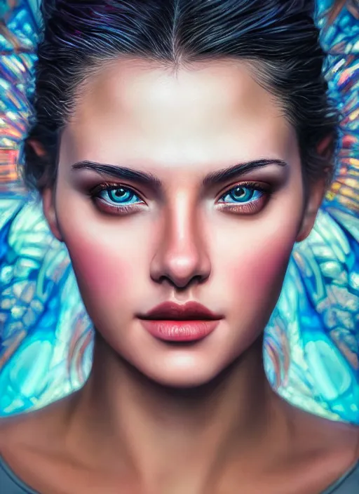 Prompt: photo of a gorgeous young woman in the style of stefan kostic and david la chapelle, realistic, sharp focus, amazing eyes, 8 k high definition, 3 5 mm film photography, photo realistic, insanely detailed, intricate, elegant, art by stanley lau and artgerm