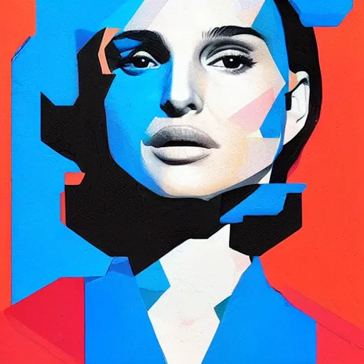 Prompt: Supreme x Natalie Portman Crown Profile Picture by Sachin Teng, asymmetrical, Organic Painting , Matte Painting, geometric shapes, hard edges, graffiti, street art,:2 by Sachin Teng:4