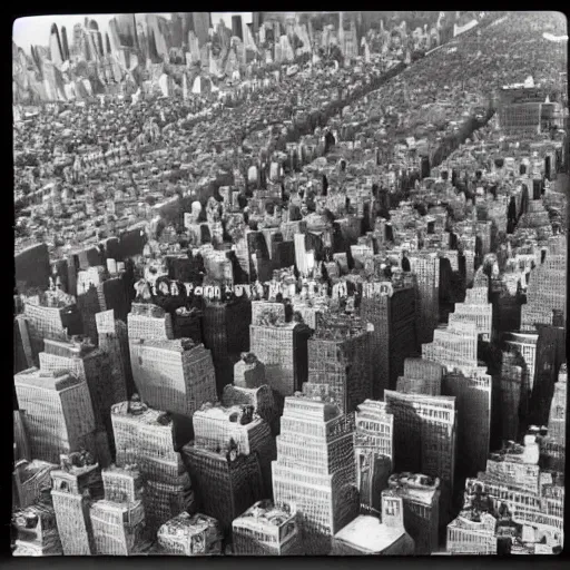 Image similar to vhs footage of an infestation of giant wasp like creatures and hives in new york city, aerial shot