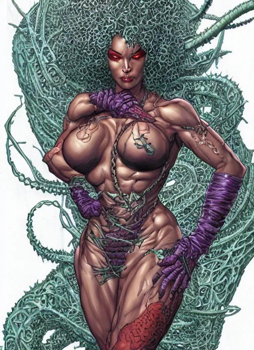 Prompt: a detailed full body portrait of the queen of blades, by dorian cleavenger, akira yasuda