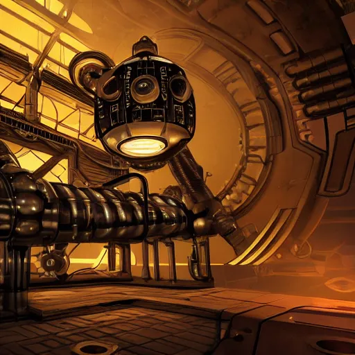 Image similar to Steampunk spacecraft reactor, cinematic