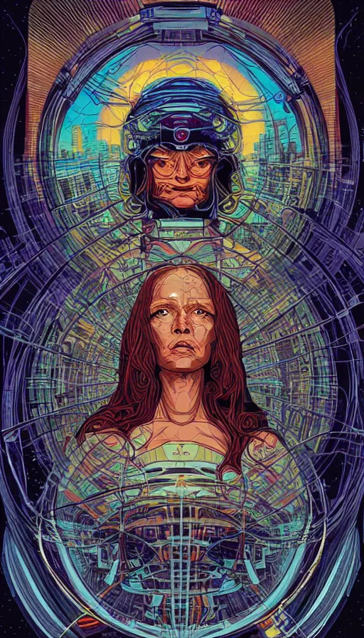 Image similar to Tha oracle, futurism, da vinci, Dan Mumford, Josan Gonzalez